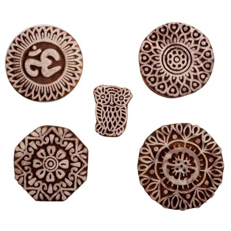 Set of 5 Piece New Mix Wooden Printing Blocks